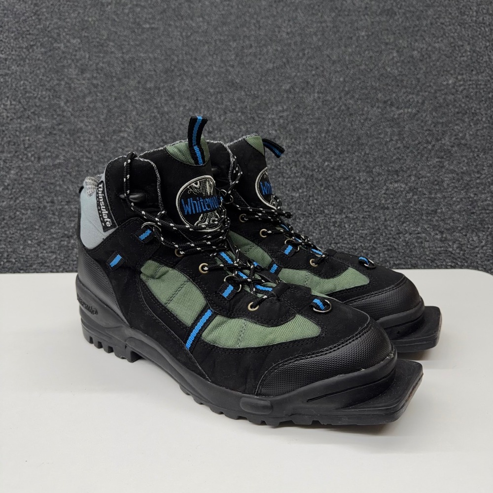 Whitewoods 75mm Nordic Norm XC Ski Boots Black Green Thinsulate Mens 48M‎
